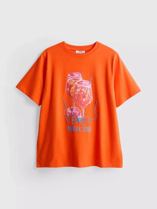 Maura K Spanien – avslappnad T-shirt med tryck