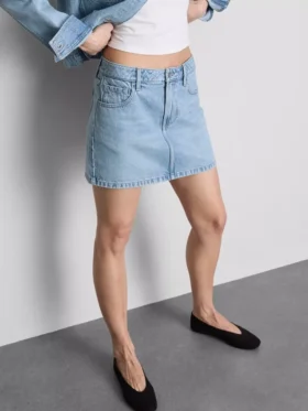 Minikjol i bomullsdenim