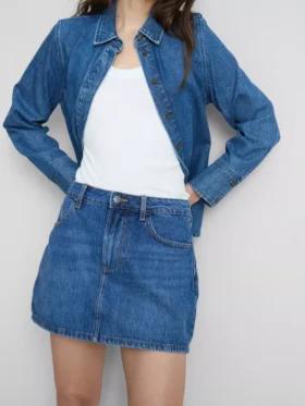 Minikjol i bomullsdenim