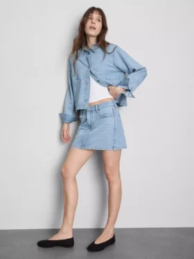 Minikjol i bomullsdenim