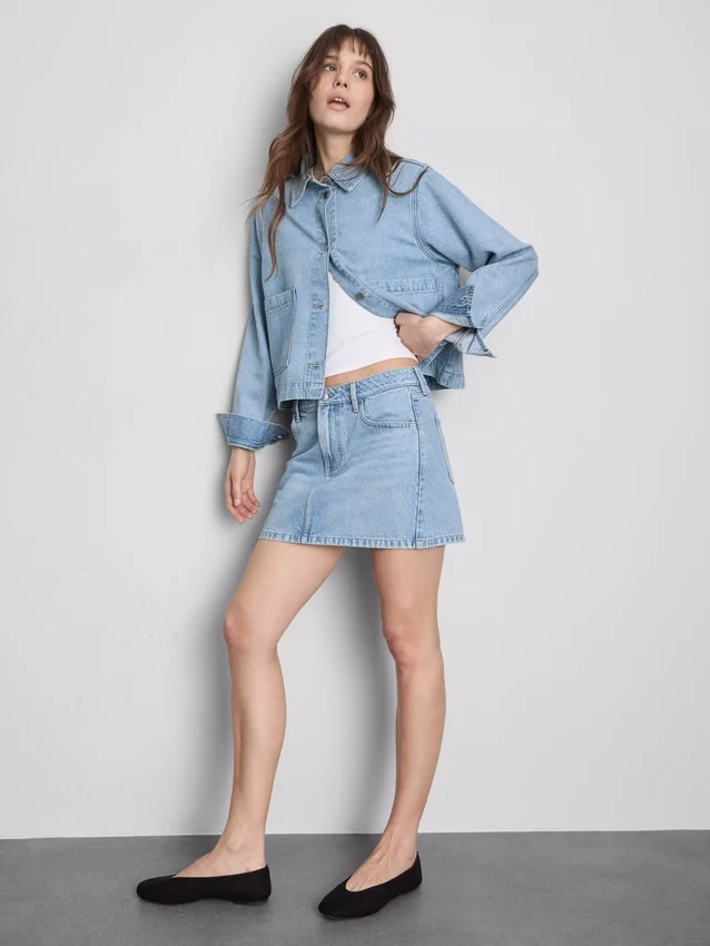 Minikjol i bomullsdenim