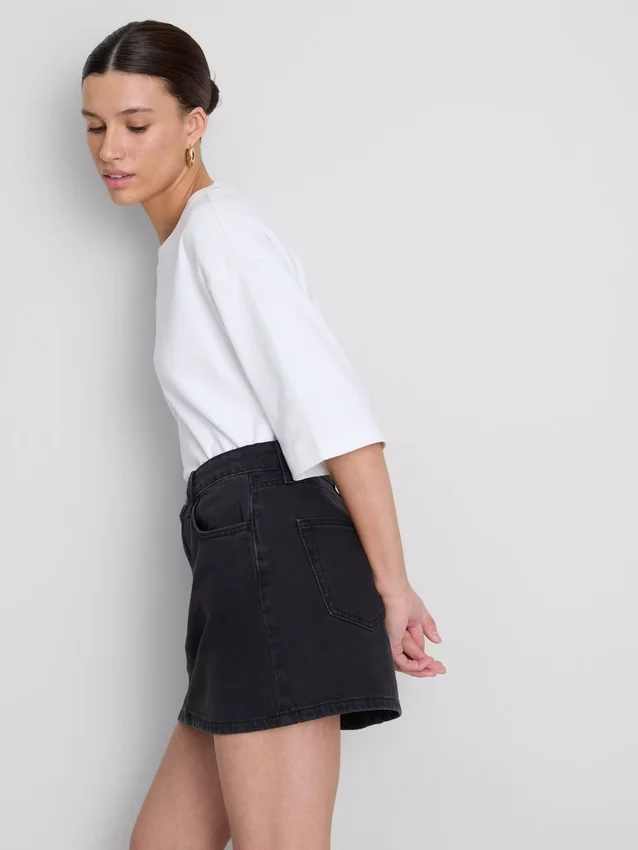 Minikjol i bomullsdenim