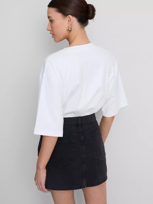 Minikjol i bomullsdenim