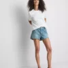 Minishorts i bomullsdenim