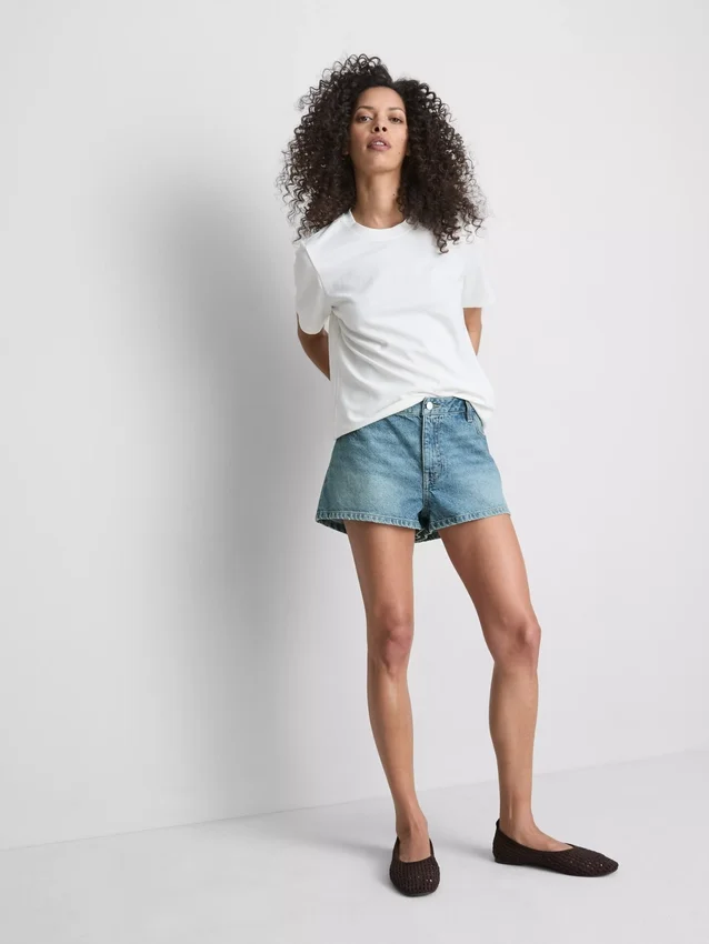 Minishorts i bomullsdenim