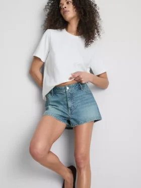 Minishorts i bomullsdenim