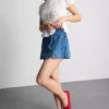 Miniskort i bomullsdenim