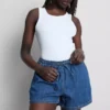Mjukisbyxor i bomullsdenim