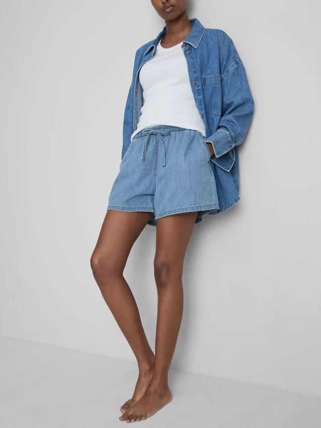 Mjukisbyxor i bomullsdenim
