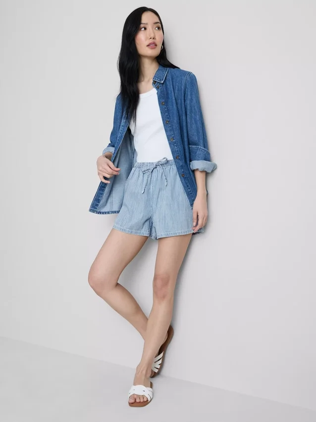 Mjukisbyxor i bomullsdenim