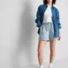 Mjukisbyxor i bomullsdenim