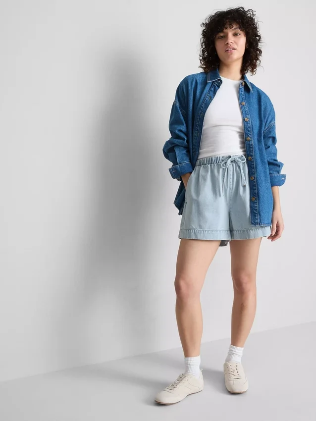 Mjukisbyxor i bomullsdenim