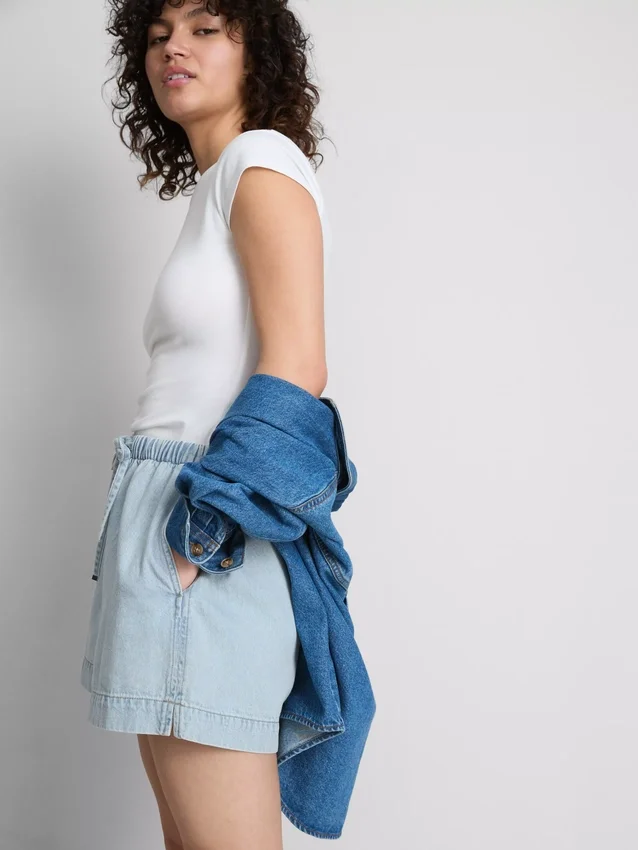 Mjukisbyxor i bomullsdenim