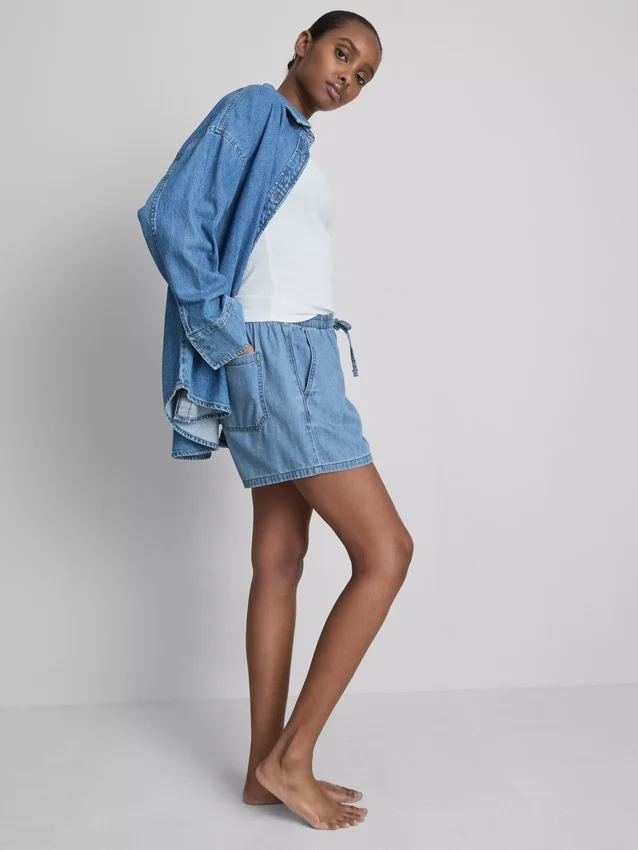 Mjukisbyxor i bomullsdenim