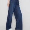 Mjukisbyxor i denim med raka ben