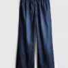 Mjukisbyxor i denim med raka ben