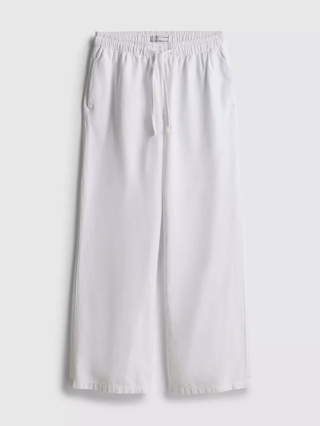 Mjukisbyxor i denim med raka ben