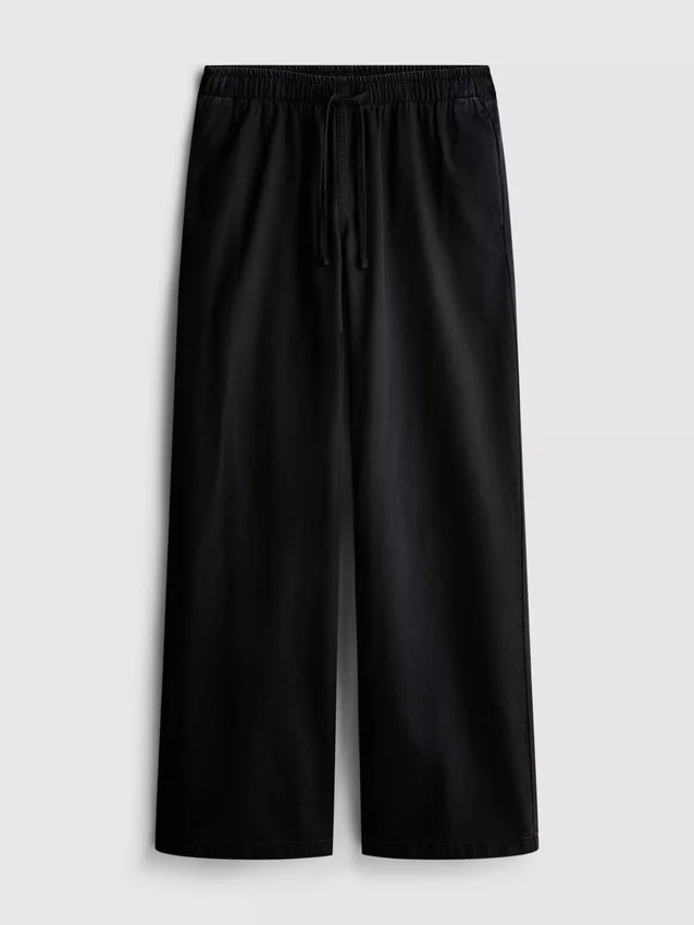Mjukisbyxor i denim med raka ben
