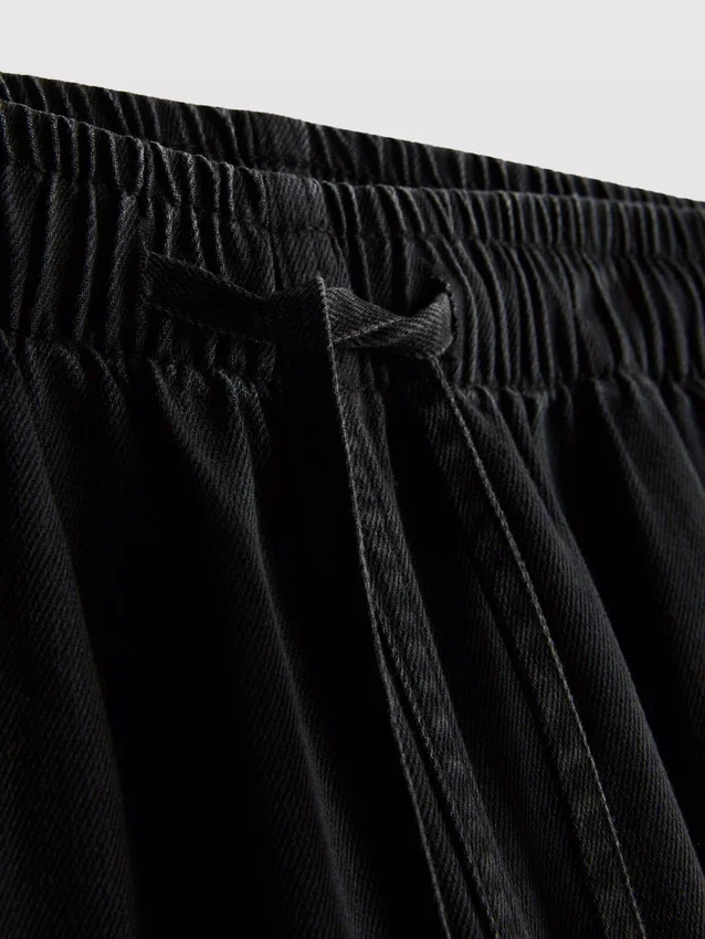 Mjukisbyxor i denim med raka ben