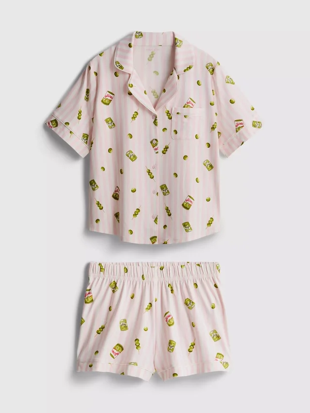 Mönstrad pyjamasar i boyfriend-stil