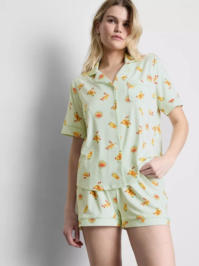 Mönstrad pyjamasar i boyfriend-stil