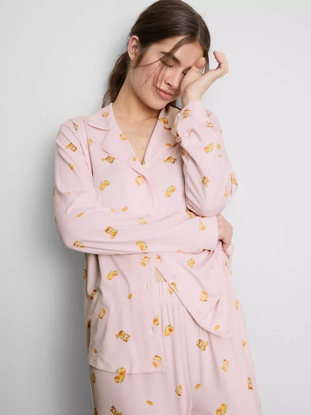 Mönstrad pyjamasar i boyfriend-stil