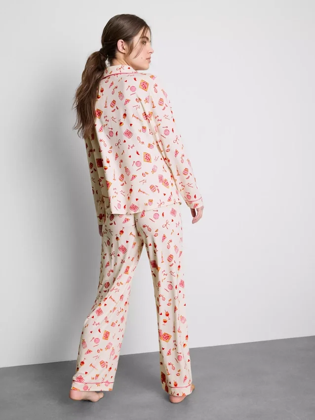 Mönstrad pyjamasar i boyfriend-stil