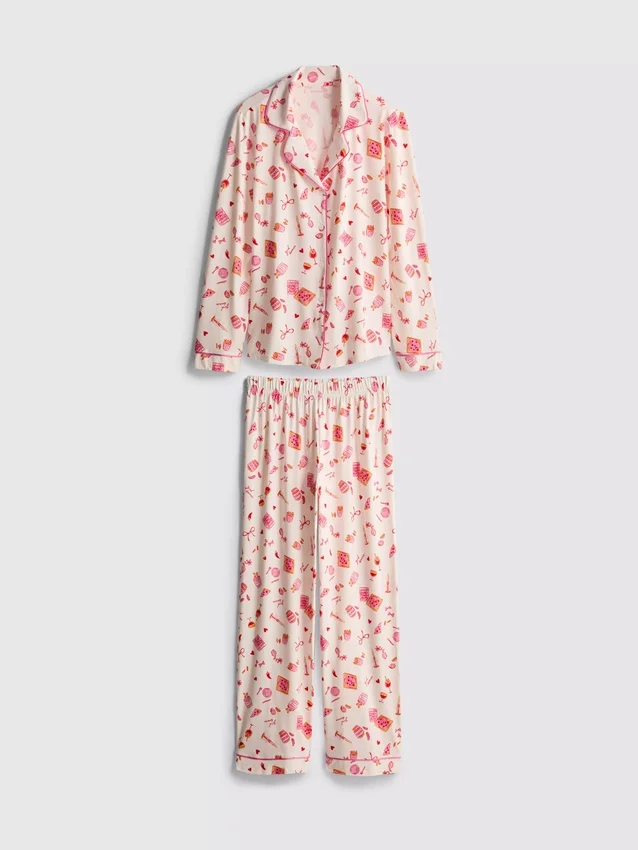 Mönstrad pyjamasar i boyfriend-stil