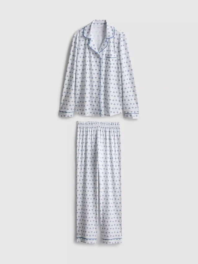 Mönstrad pyjamasar i boyfriend-stil