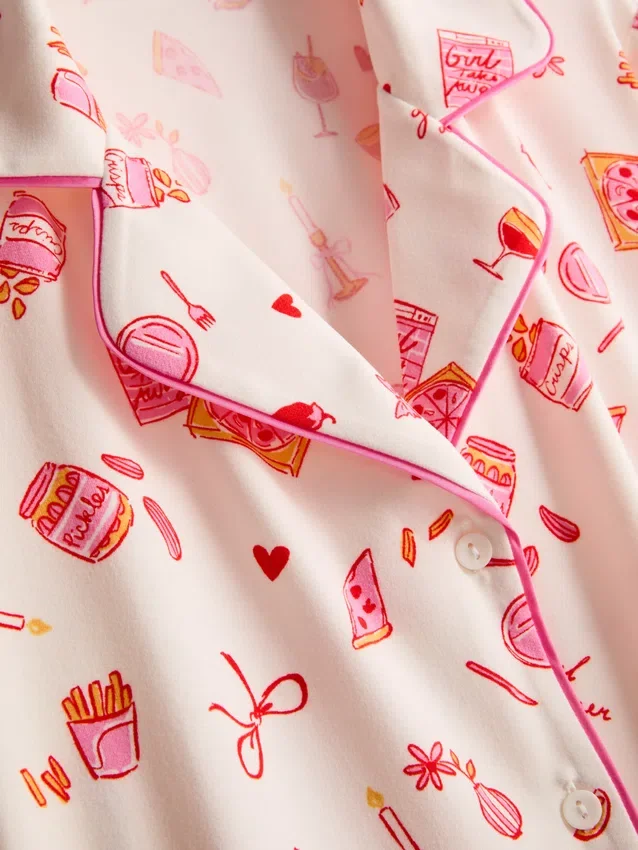 Mönstrad pyjamasar i boyfriend-stil