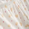 Mönstrade pyjamasar i ribbad bomull