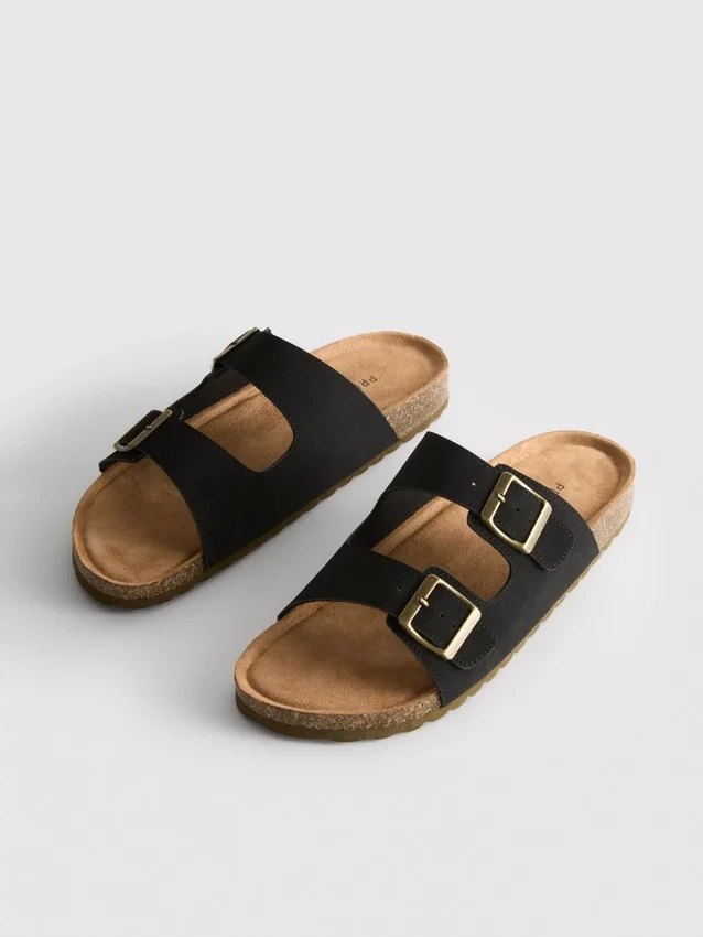 Mulesandaler med dubbla spännen