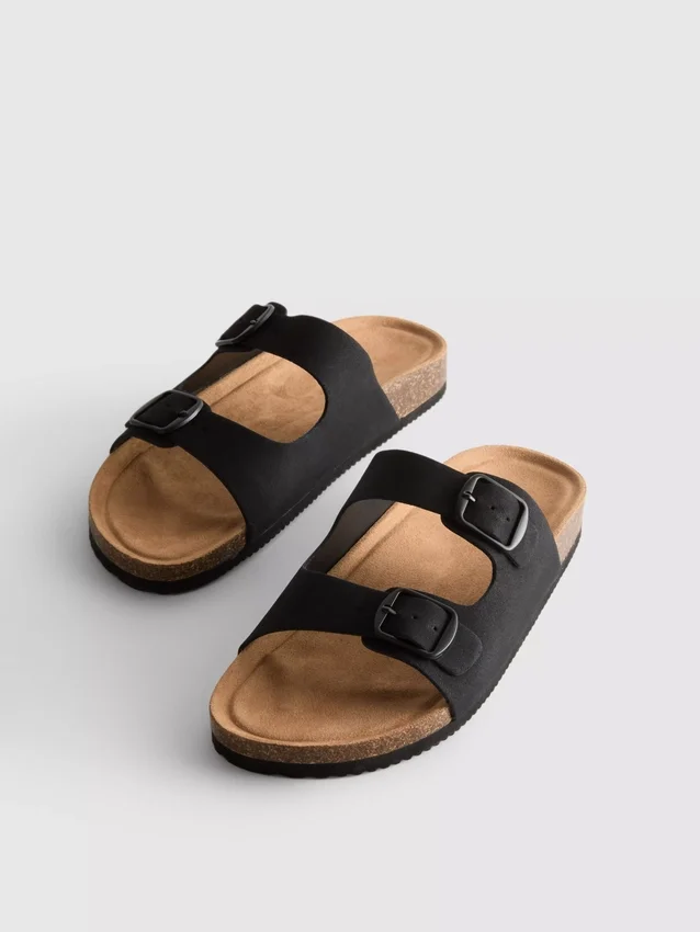 Mulesandaler med dubbla spännen