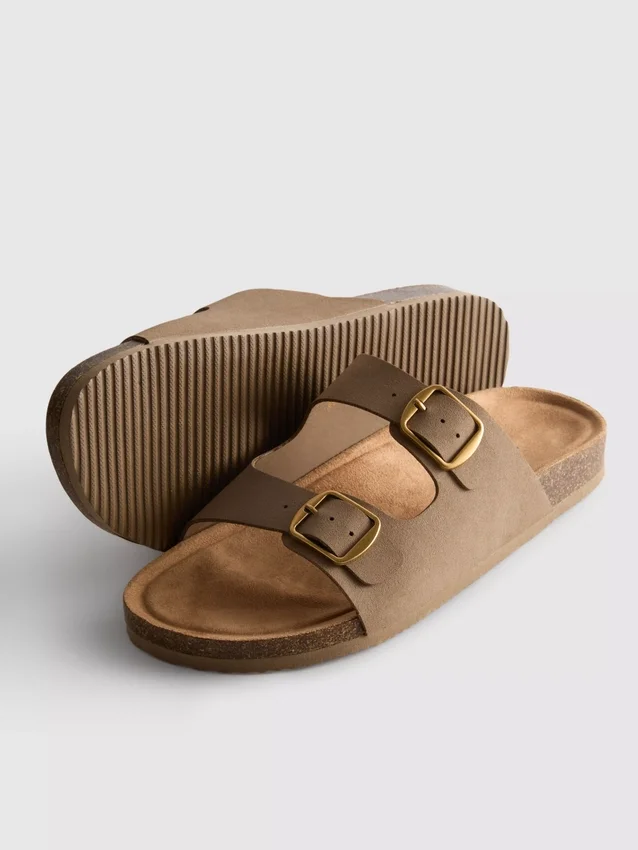Mulesandaler med dubbla spännen