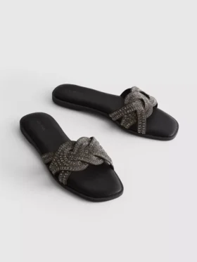 Mulesandaler med strass