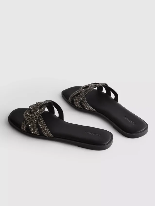 Mulesandaler med strass