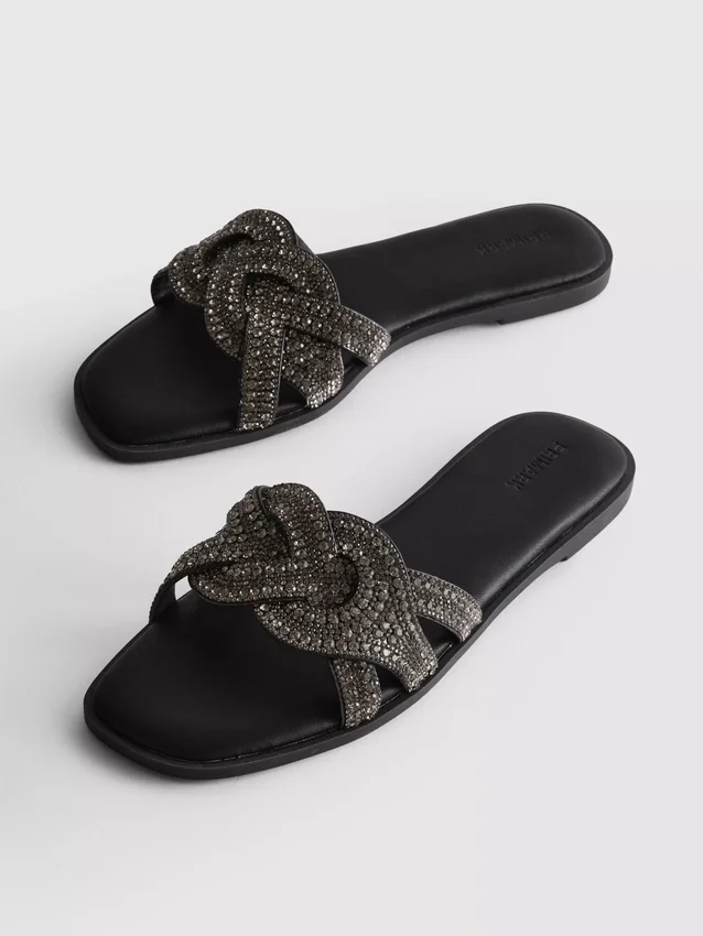 Mulesandaler med strass