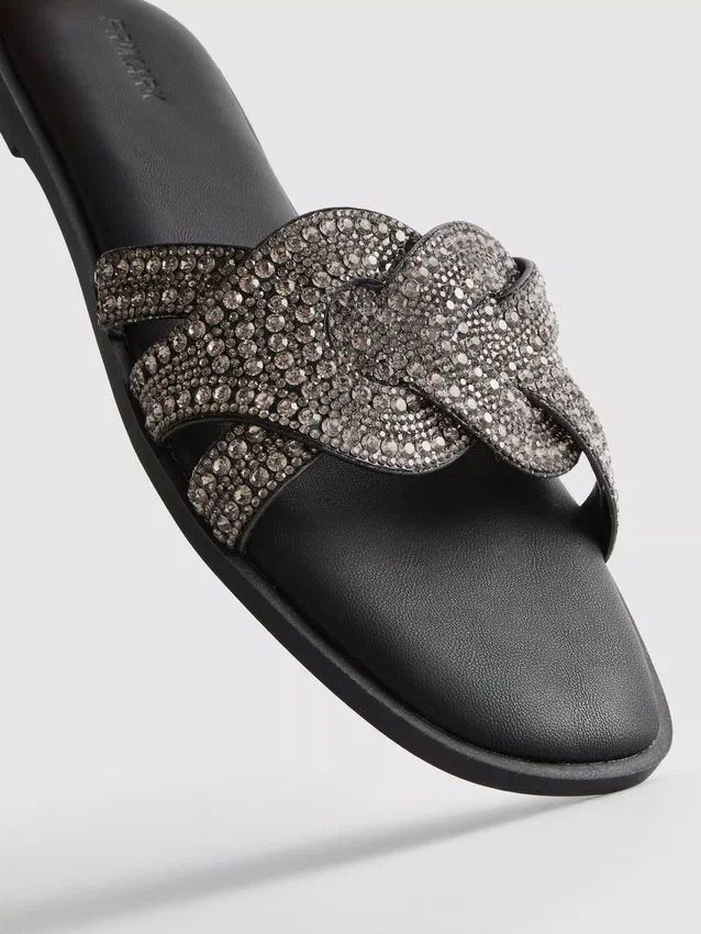 Mulesandaler med strass