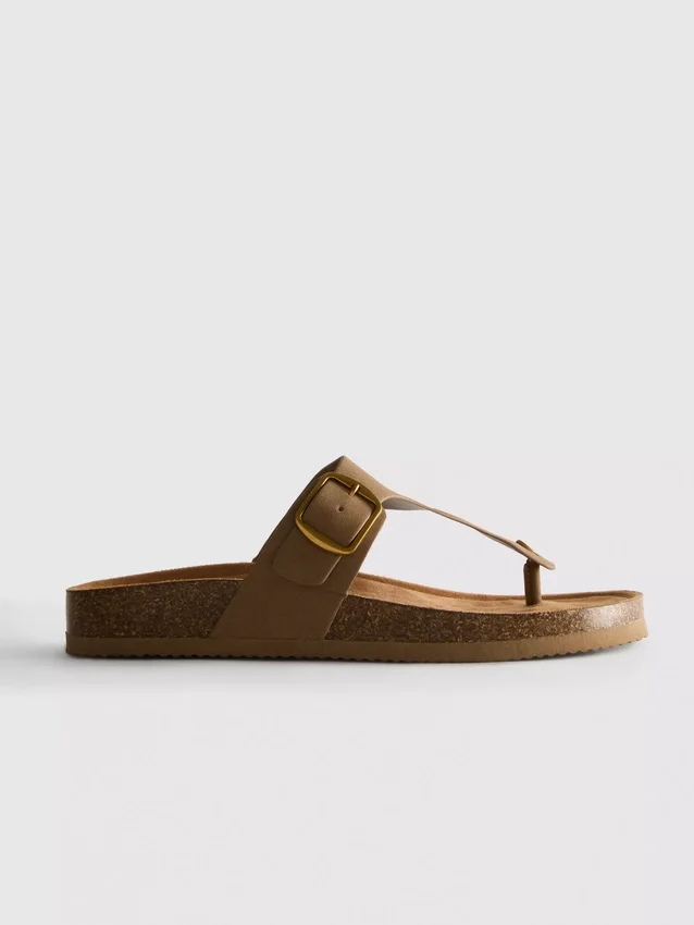 Mulesandaler med T-rem och spänne