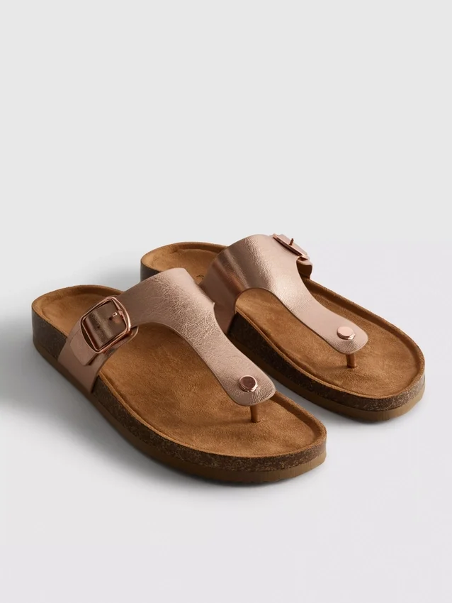Mulesandaler med T-rem och spänne