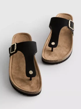 Mulesandaler med T-rem och spänne