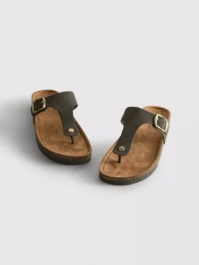 Mulesandaler med T-rem och spänne