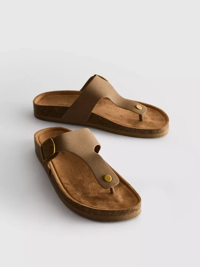 Mulesandaler med T-rem och spänne