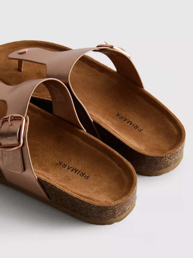 Mulesandaler med T-rem och spänne