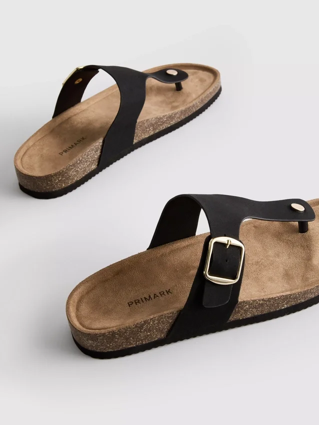 Mulesandaler med T-rem och spänne