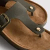 Mulesandaler med T-rem och spänne