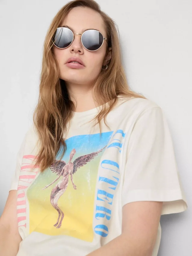 Nirvana-T-shirt i bomull med regnbågsmotiv