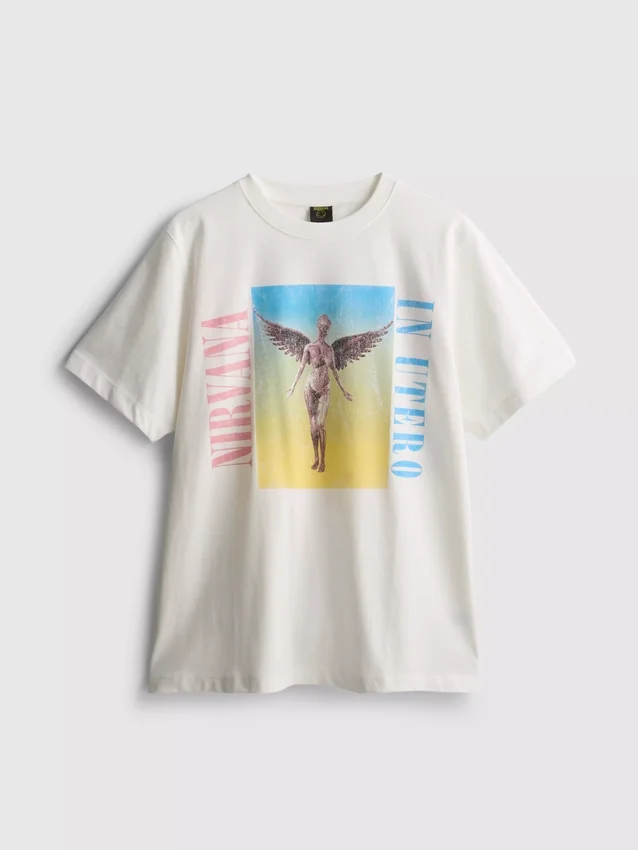 Nirvana-T-shirt i bomull med regnbågsmotiv
