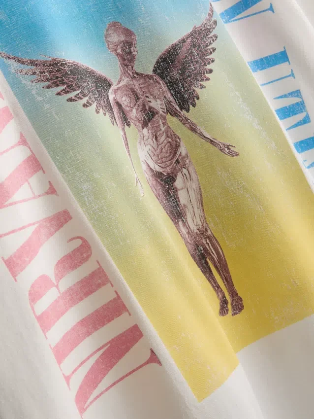 Nirvana-T-shirt i bomull med regnbågsmotiv