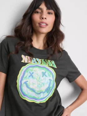 Nirvana-T-shirt i tvättad bomull
